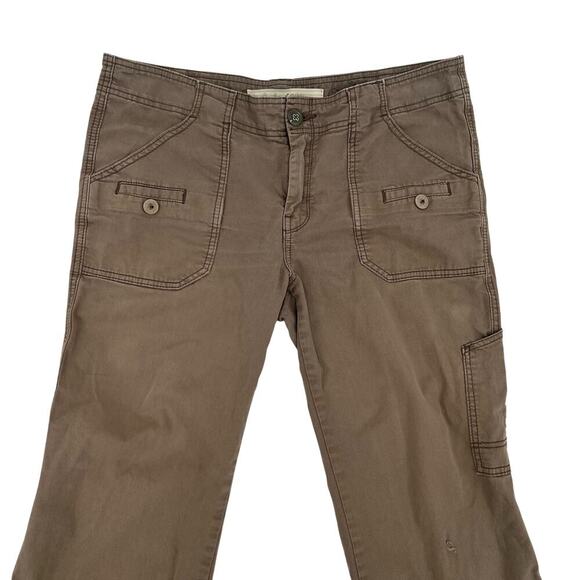 Anthropologie Y2K Green Cargo Pants Size 14 Grunge Indie Distressed - Picture 6 of 9